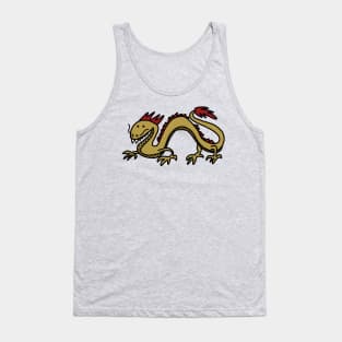 Dragon in Gold and Red Tank Top